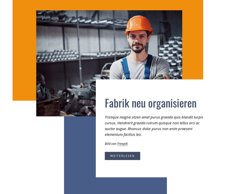 Die Fabrik neu organisieren Website-Vorlage