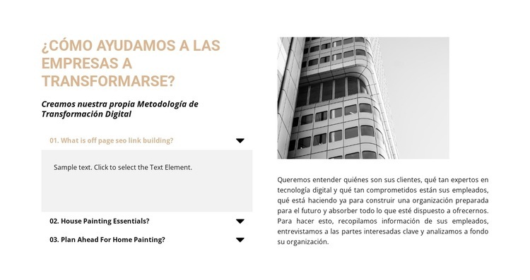 Preguntas al agente inmobiliario Creador de sitios web HTML