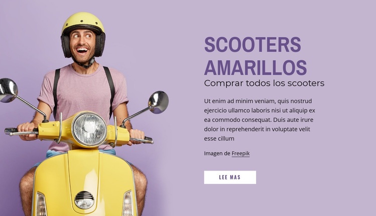 Scooters amarillos Plantillas de creación de sitios web