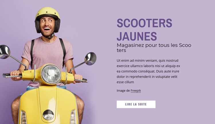 Scooters jaunes Conception de site Web