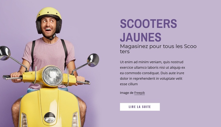 Scooters jaunes Modèles de constructeur de sites Web