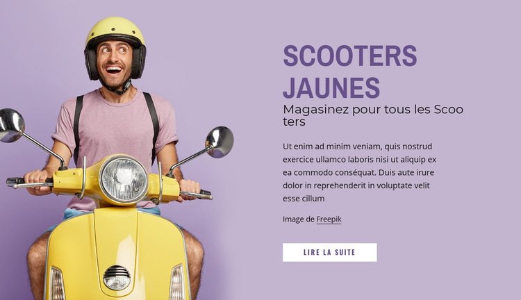 Scooters jaunes Modèle de site Web