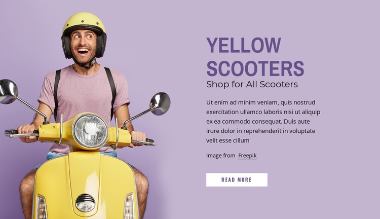 Yellow scooters Homepage Design