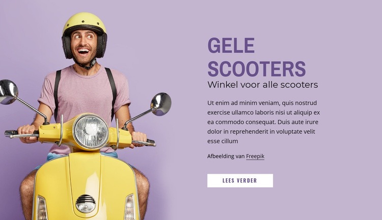 Gele scooters Website mockup