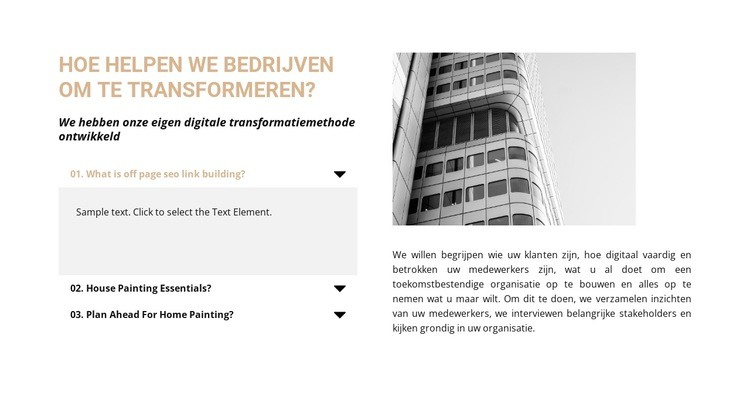 Vragen aan de makelaar Website mockup