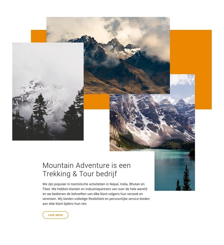 Trekking- en reisorganisatie Website mockup