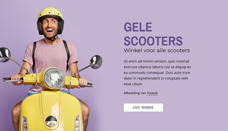 Gele scooters Website ontwerp