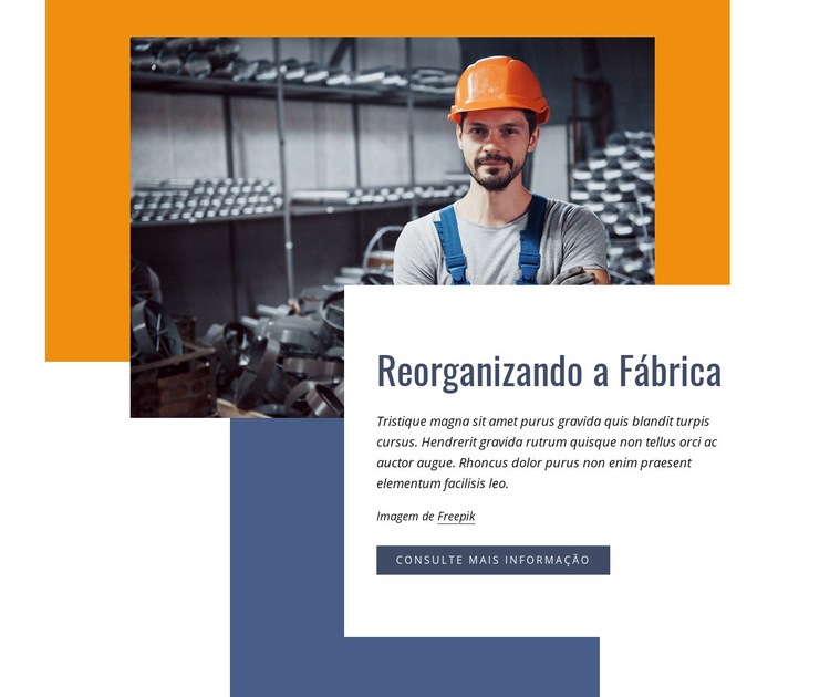 Reorganizando a fábrica Maquete do site