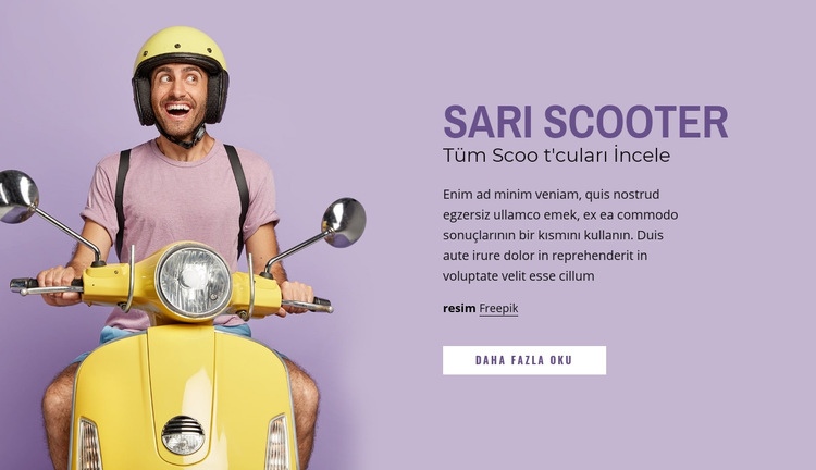 Sarı scooter Açılış sayfası