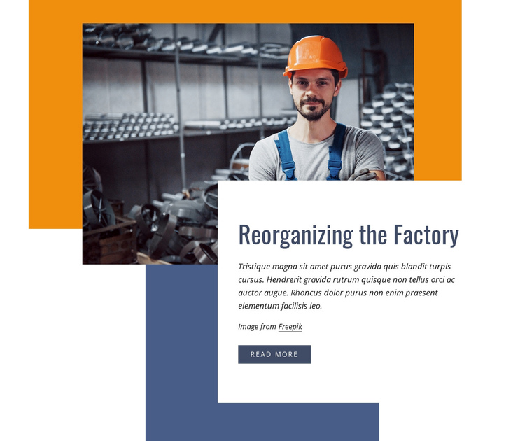 Reorganizing the factory Website Builder Software