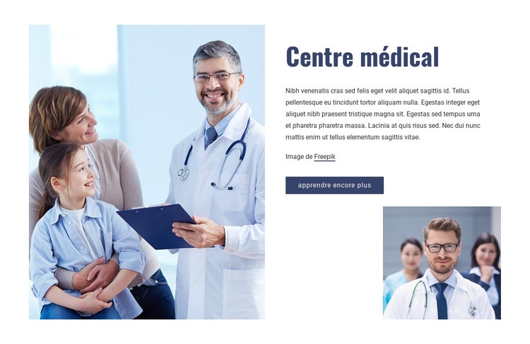 La plus haute qualité de soins cliniques Maquette de site Web