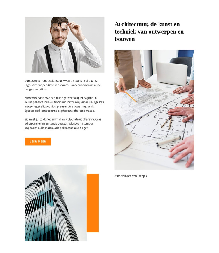 Architectuur technieken HTML-sjabloon