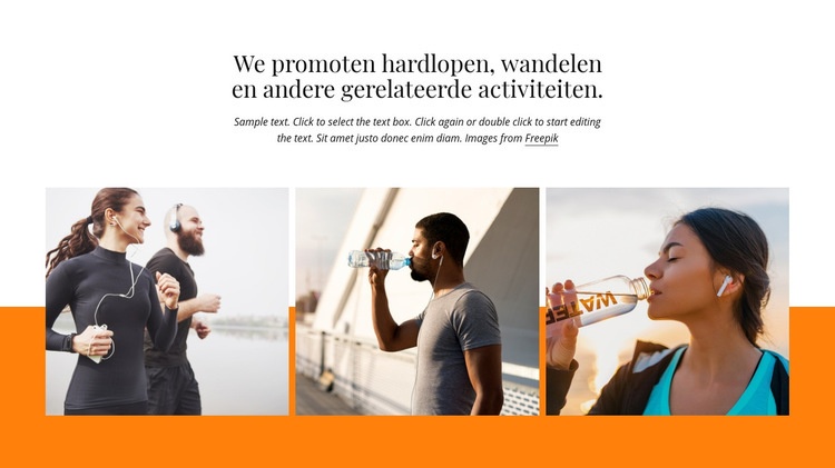 We promoten hardloopevenementen Website Builder-sjablonen