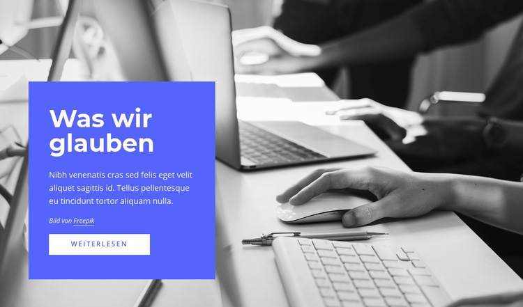 Strategie, Marketing, Organisation Eine Seitenvorlage