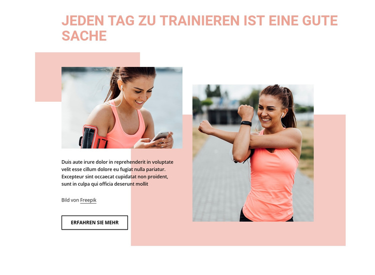 Jeden Tag zu trainieren ist eine gute Sache Website-Vorlage