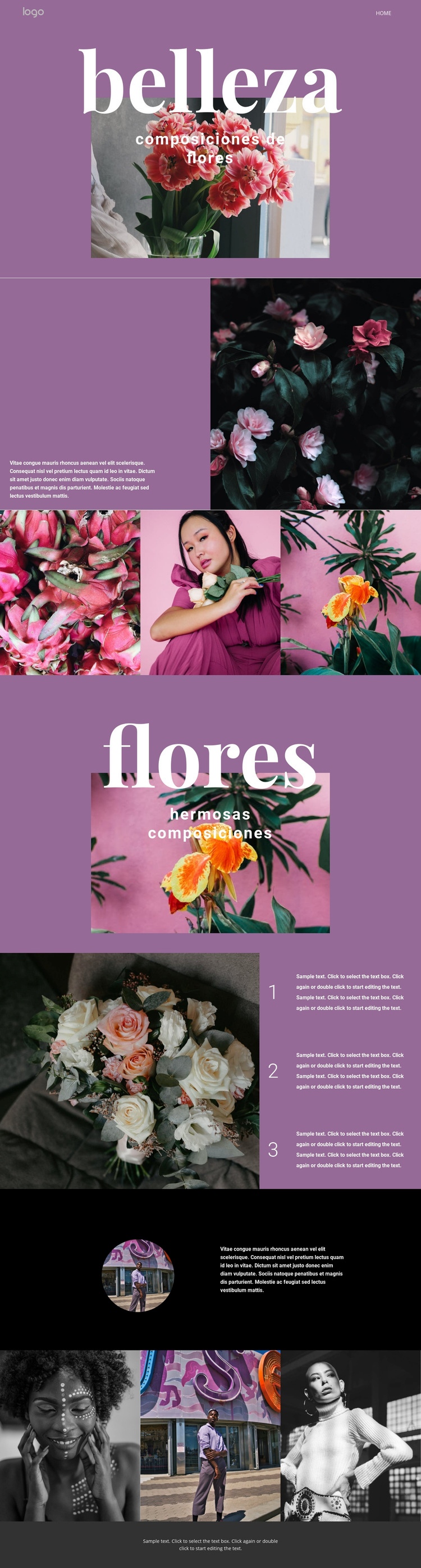 Salón de flores Maqueta de sitio web