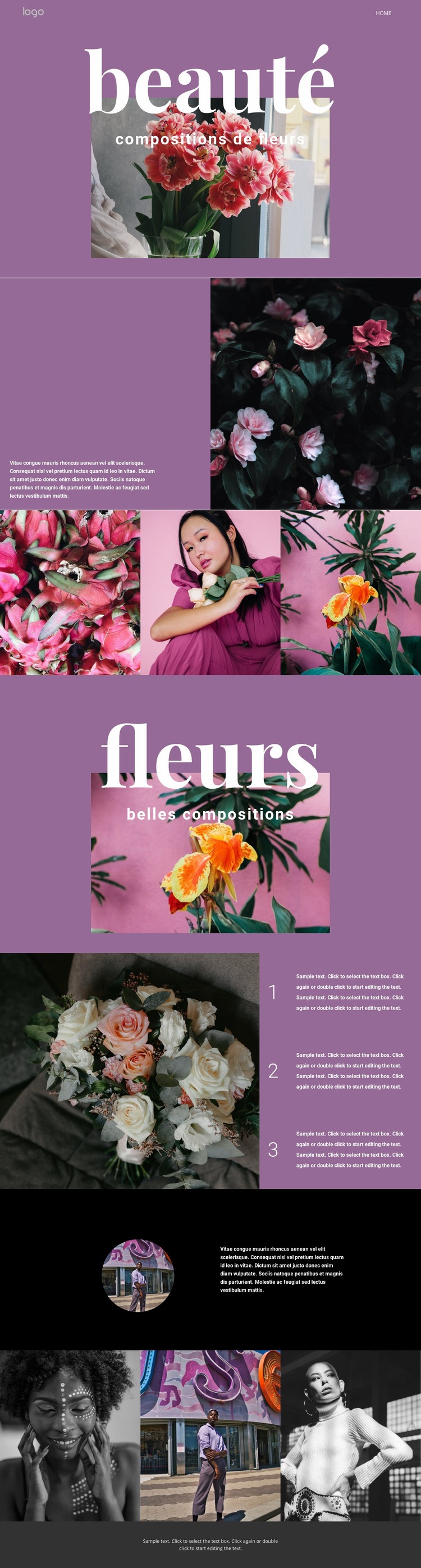 Salon de fleurs Maquette de site Web