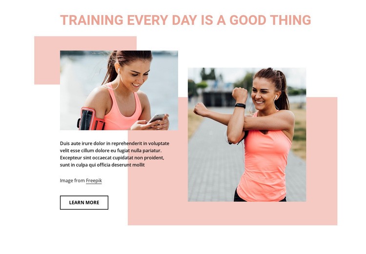 Training every day is a good thing Homepage Design