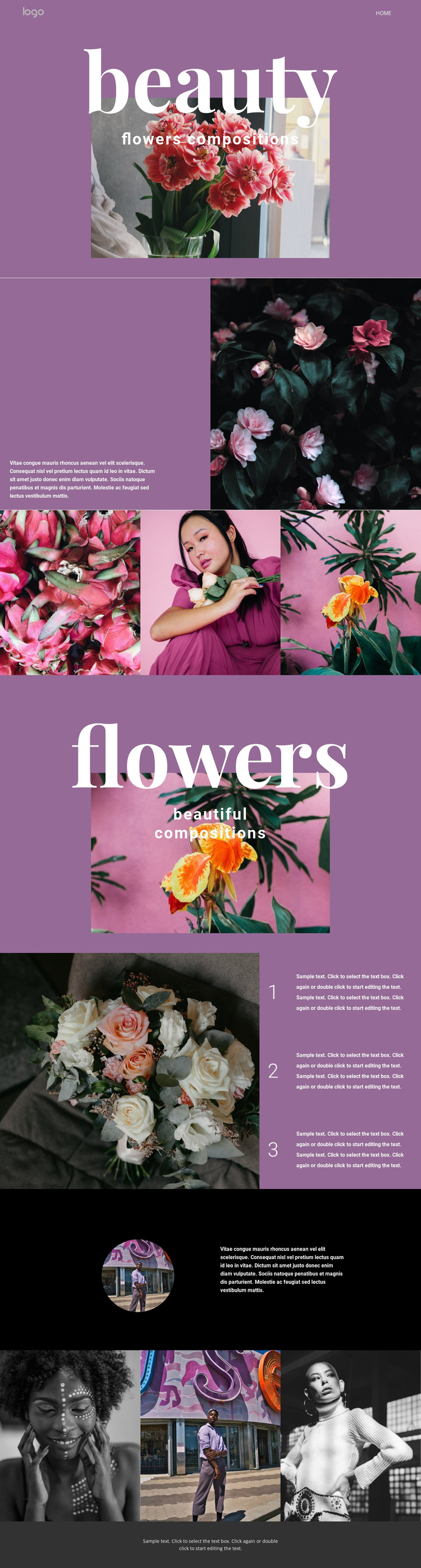 Flower salon One Page Template