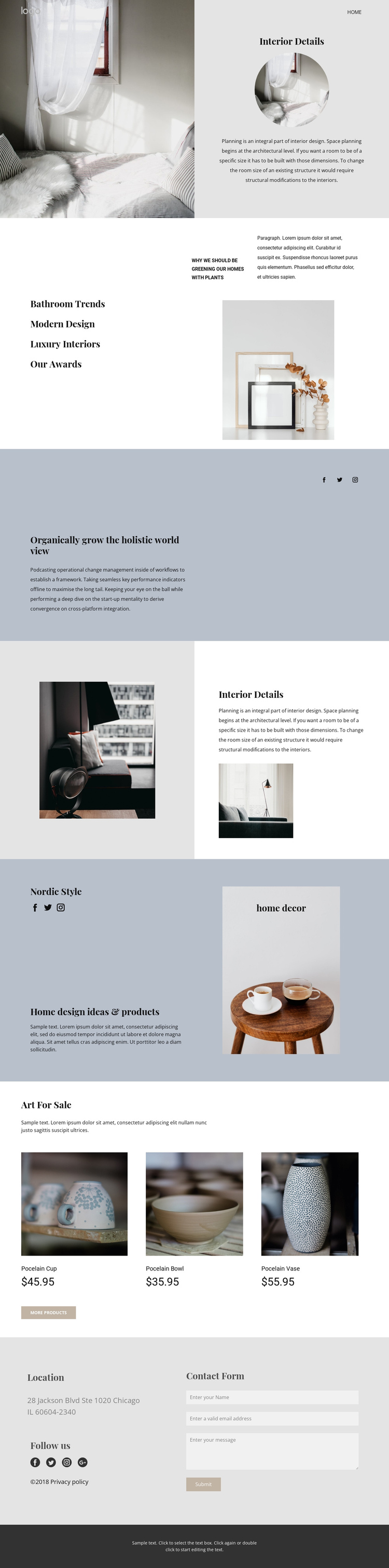 Design your home from scratch One Page Template