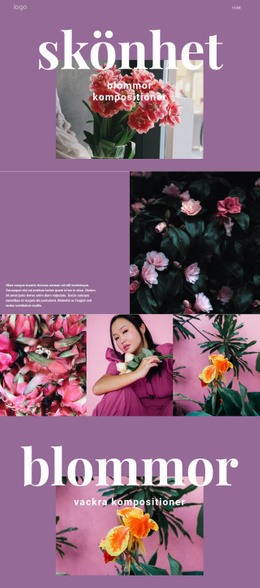 Blommasalong - Gratis Html5-Temamallar