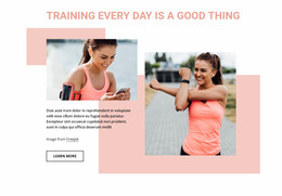 Training Every Day Is A Good Thing - Simple Website Mockup