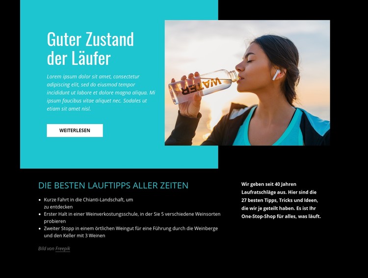 Guter Zustand der Läufer CSS-Vorlage