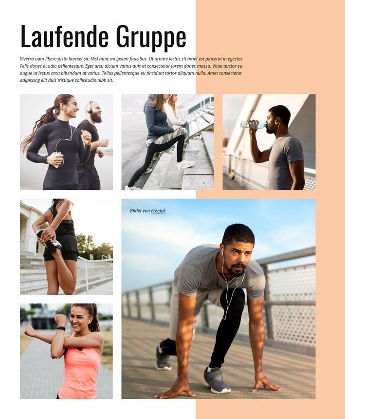 Laufende Gruppe Landing Page
