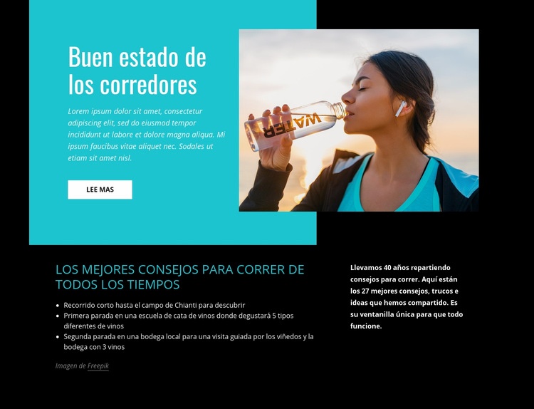 Buen estado de los corredores Plantilla HTML5