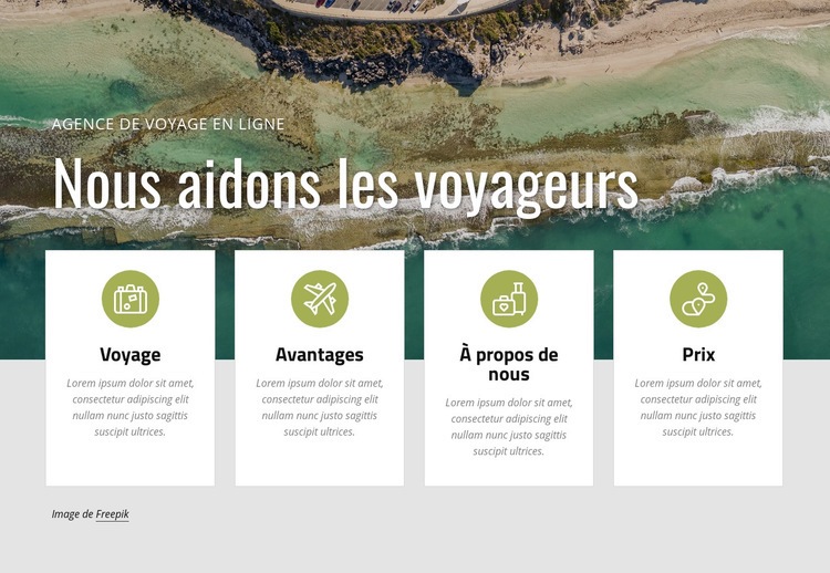 Planifiez des vacances avec nous Modèles de constructeur de sites Web