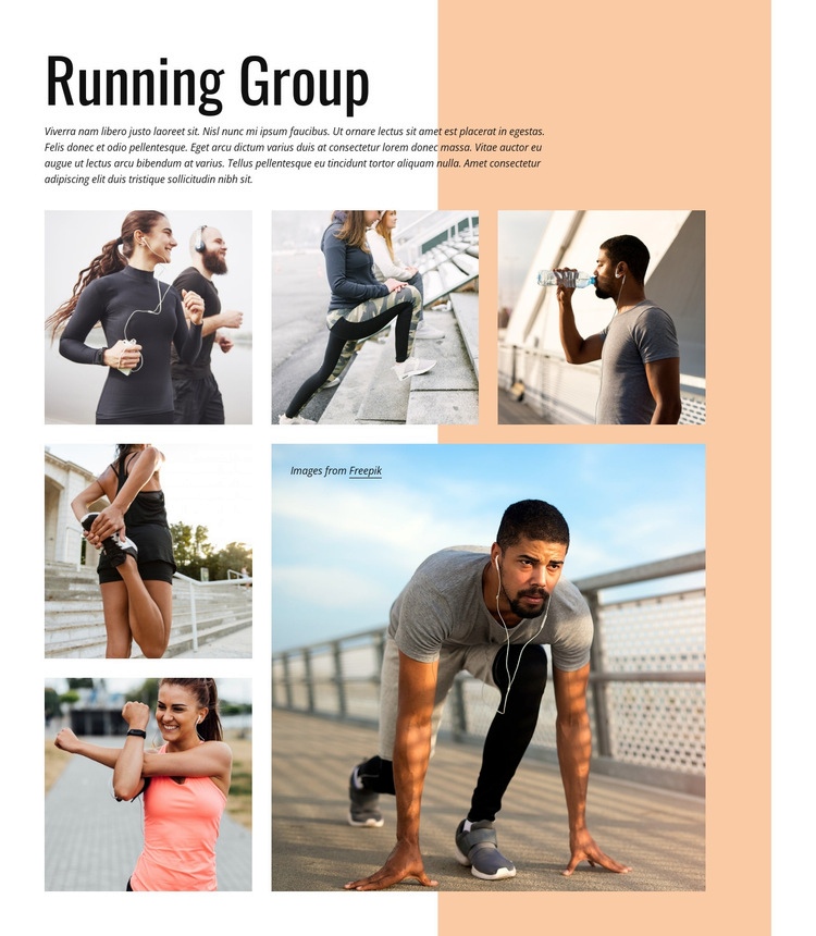Running group Homepage Design