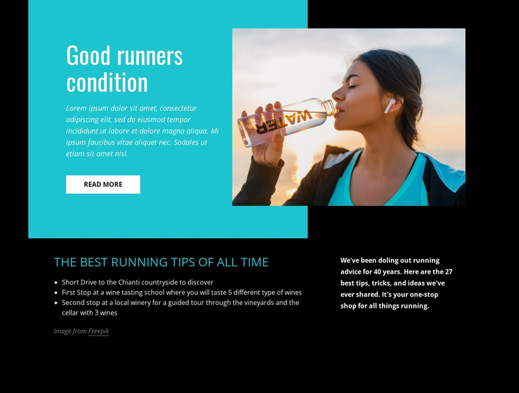Good runners condition HTML Template