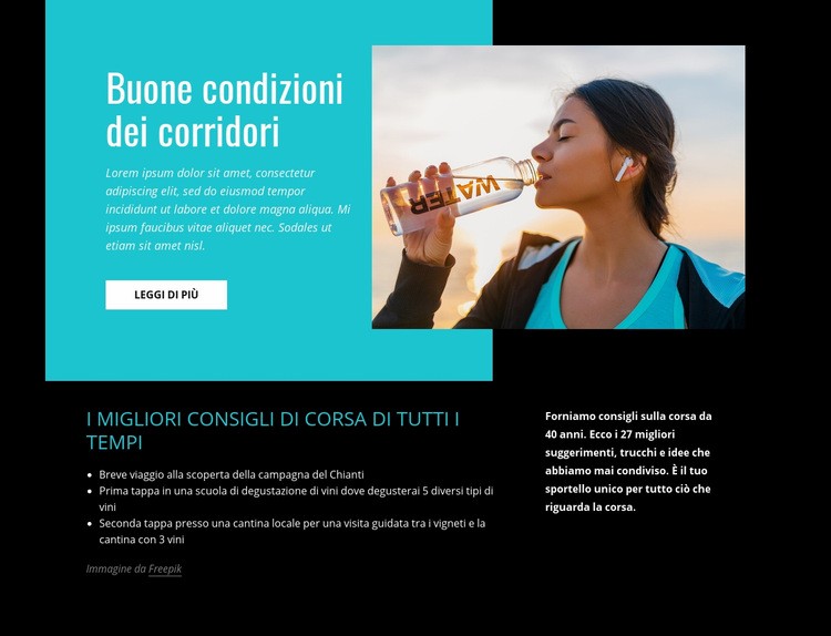 Buone condizioni dei corridori Progettazione di siti web