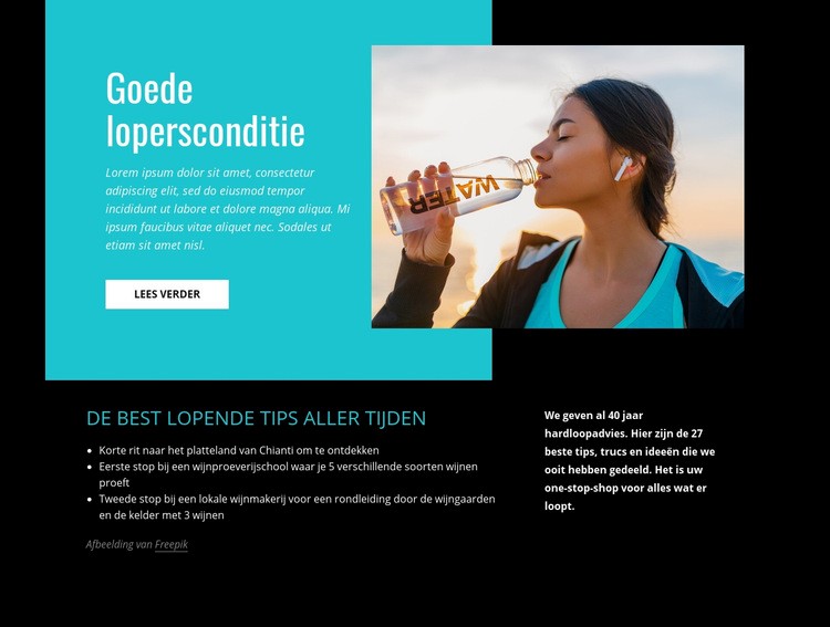 Goede lopersconditie Bestemmingspagina