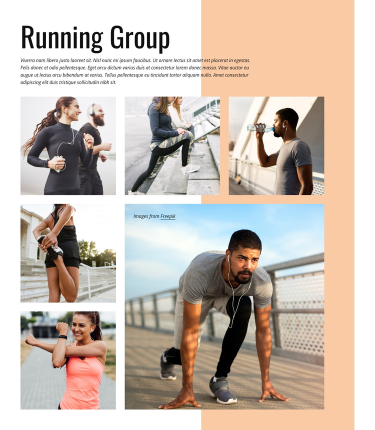 Running group One Page Template