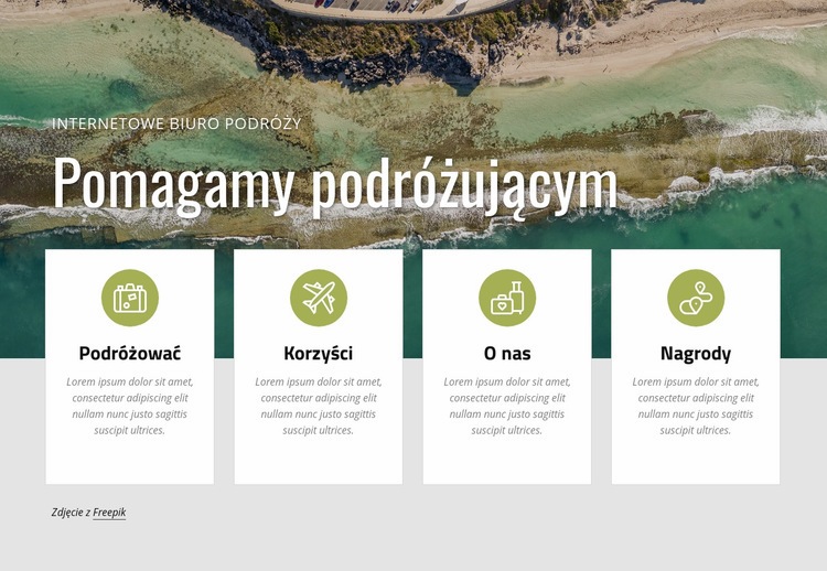 Zaplanuj z nami wakacje Projekt strony internetowej