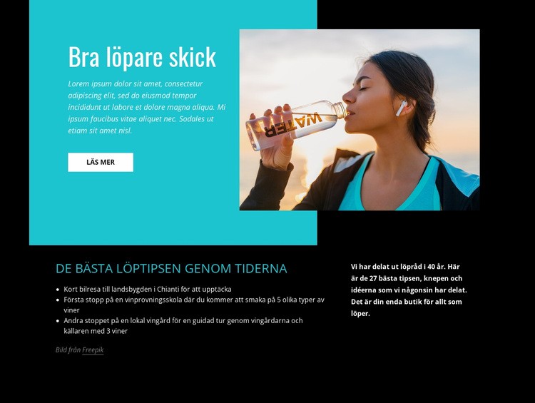 Bra löpare skick CSS -mall