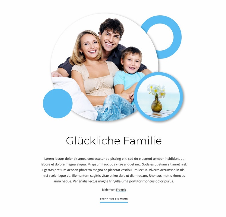 Glückliche Familienartikel Landing Page