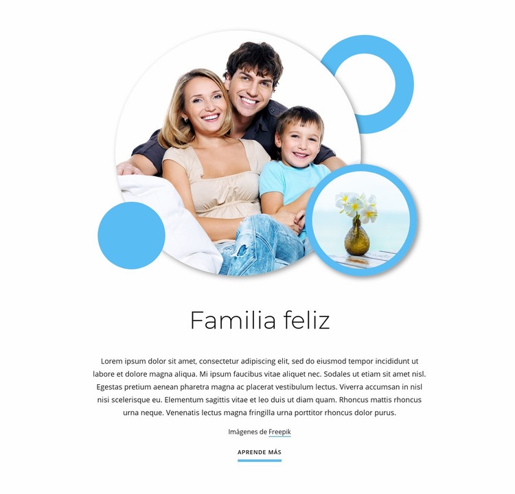 Artículos de familia feliz Maqueta de sitio web