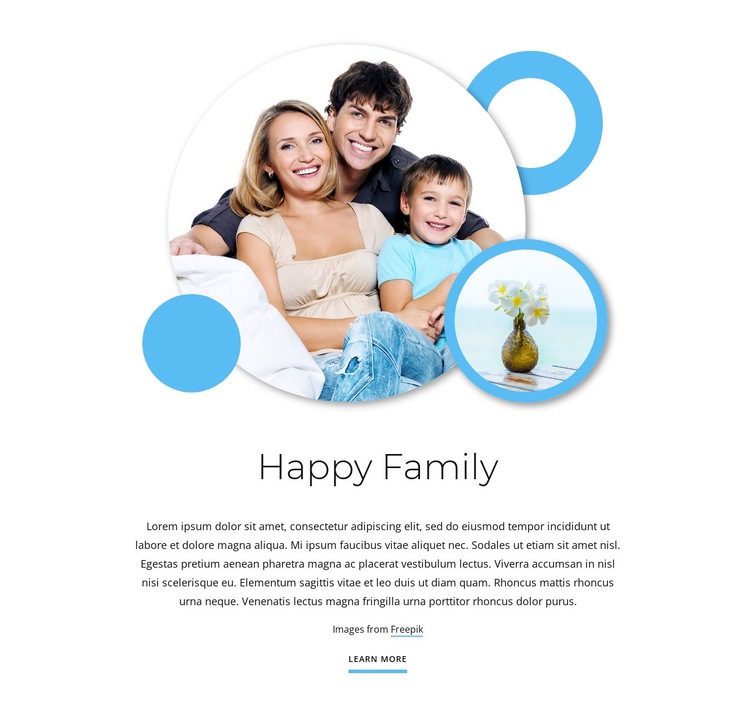 Happy family articles Homepage Design