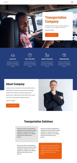Transportation, Shipping, Receiving - HTML Page Template