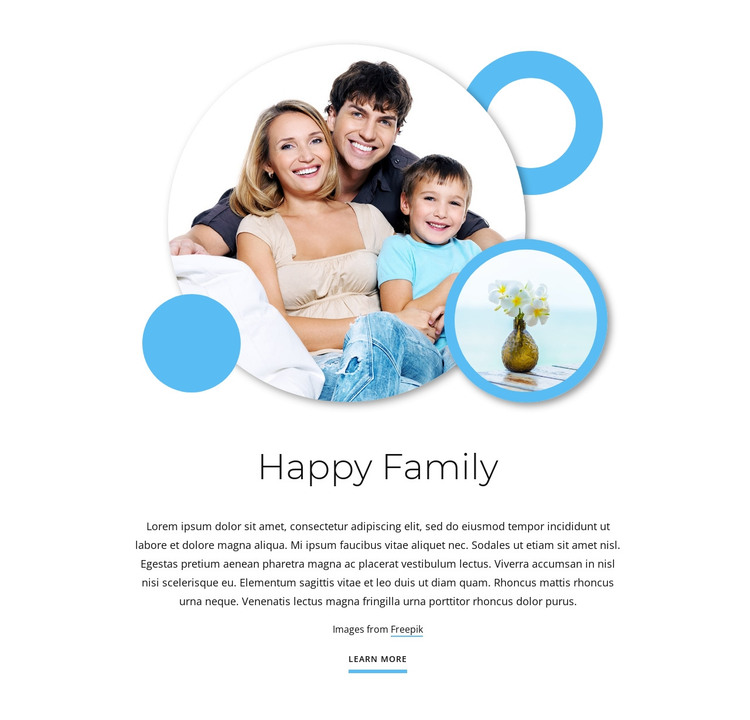 Happy family articles HTML Template
