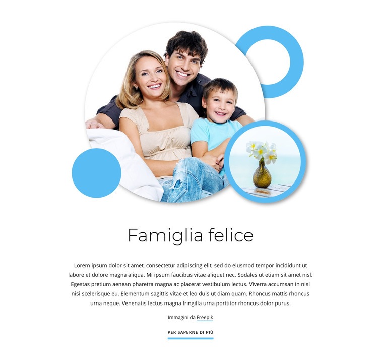 Articoli di famiglia felice Costruttore di siti web HTML