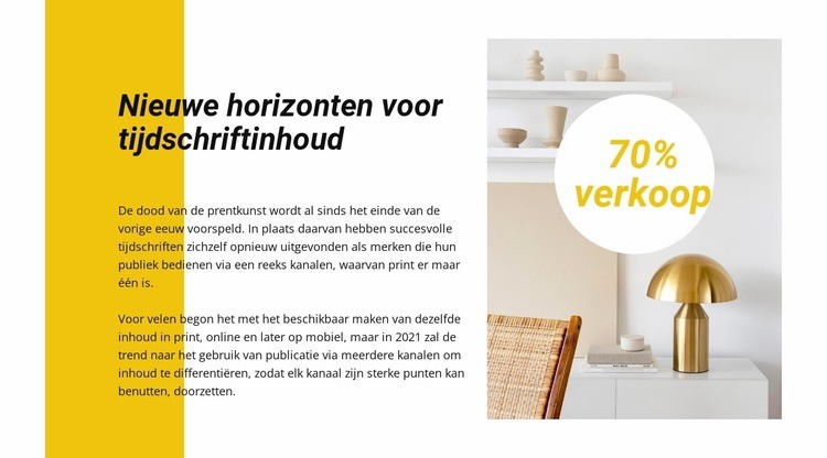 Kortingen op decor Html Website Builder