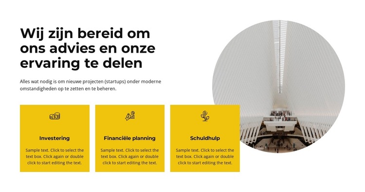 Meer over de principes van werk Website sjabloon