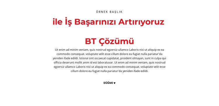 BT metni HTML Şablonu