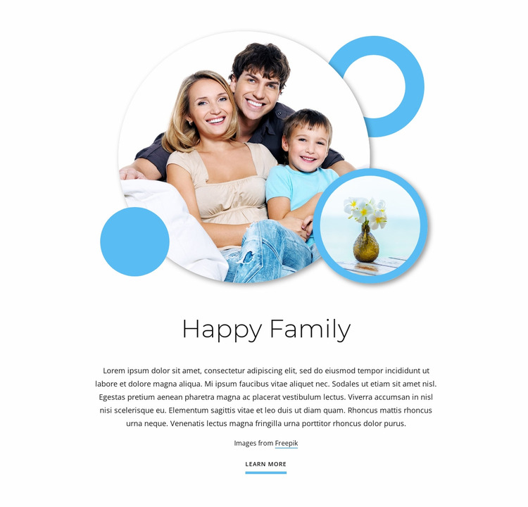 Happy family articles WordPress Website Builder