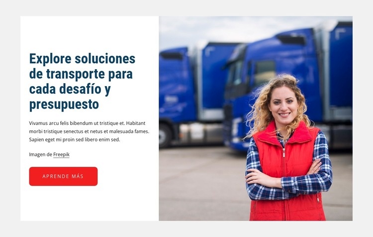 Soluciones de transporte Plantillas de creación de sitios web