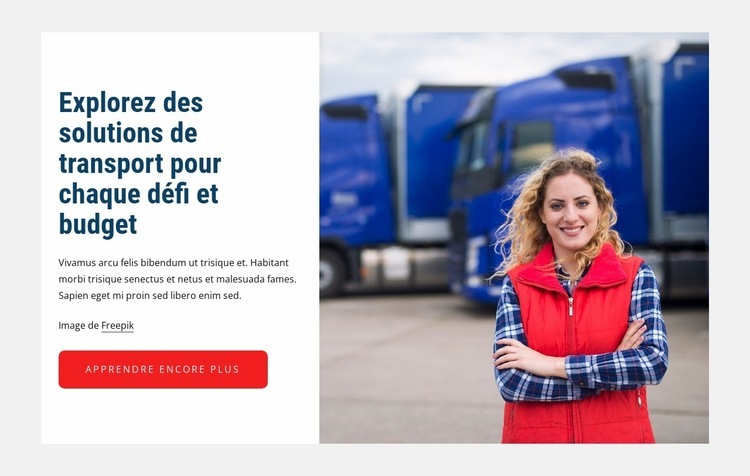 Solutions de transport Conception de site Web