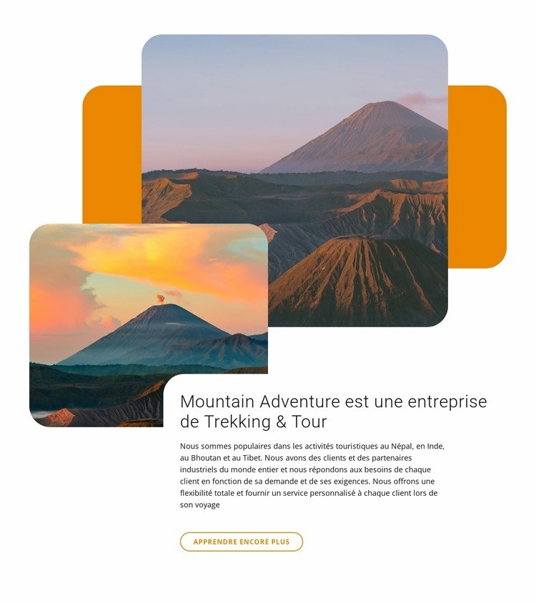 Aventures en montagne Conception de site Web